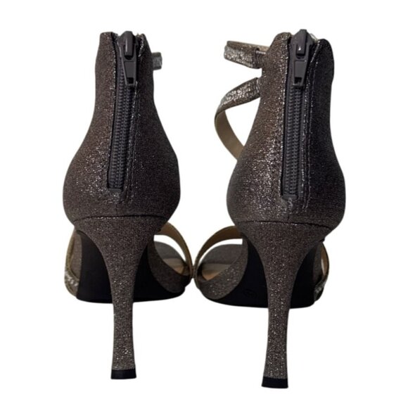 Kelly & Katie Womens Glittery Strappy High Heel Sandals With Back Zipper - Picture 6 of 8